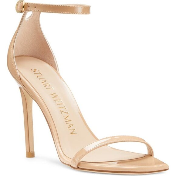 STUART WEITZMAN Nudistcurve beige Ankle Strap Sandals heels size 9 - Picture 1 of 9